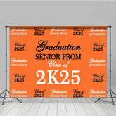 Aperturee - Aperturee Retro Orange Step And Repeat Congrats Grad Backdrop